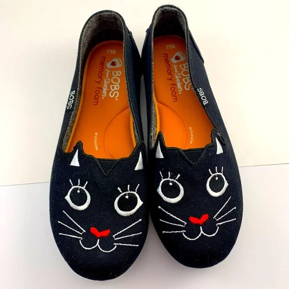 BOBS from Skechers Shoes Skechers Bobs Black Cat Face Flats